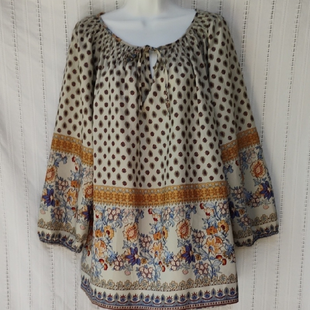 Floral Bohemian Blouse Women's Size XXL